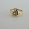 Vintage 14K Yellow Gold Marquise Shaped Diamond Ring Size 7 Circa 1960