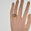 Vintage 14K Yellow Gold Art Deco Style Crystal Ring Size 7 Circa 1950