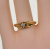 Vintage 14K Yellow Gold Diamond Solitaire Ring Size 8.25 Circa 1940