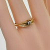 Vintage 14K Yellow Gold Diamond Solitaire Ring Size 8.25 Circa 1940