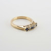 14K Yellow Gold 1/2 ct tw Blue Sapphire and Diamond Ring Size 6