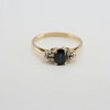 14K Yellow Gold 1 ct tw Sapphire & Diamond Ring size 6.75+