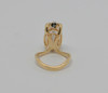 14K Yellow Gold Unusual Design Crystal Set Diamond Ring Circa 1990, Size 7