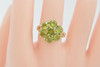 10K Yellow Gold Peridot Cluster Ring Circa 1960, Size 8.25