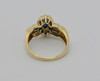 10K Yellow Gold Sapphire Diamond Halo Ring Circa 1970, Size 7