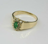 Vintage 14K Yellow Gold Emerald and Diamond Ring Size 7 Circa 1960
