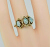 Vintage 14K Yellow Gold Crystal Opal 3 Stone Ring Size 6 Circa 1960