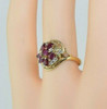 14K Yellow Gold 1 ct. Ruby and Diamond Cocktail Ring Size 6.75 Circa 1960