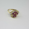 14K Yellow Gold 1 ct. Ruby and Diamond Cocktail Ring Size 6.75 Circa 1960