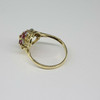 14K Yellow Gold 1 ct. Ruby and Diamond Cocktail Ring Size 6.75 Circa 1960