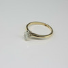 Vintage 14K Yellow Gold Diamond Marquise Solitaire Ring Size 6.5 Circa 1960