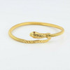 Great Hand Made 21K Snake Bracelet Yellow Gold with Ruby Eyes Circa 1970