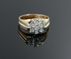 14K Yellow Gold 7 Stone Diamond Ring Circa 1950, Size 10.25