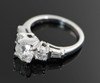 Platinum .88 ct. Center Diamond Engagement Ring with 4 Side Stones, Size 4.75