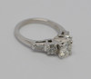 Platinum .88 ct. Center Diamond Engagement Ring with 4 Side Stones, Size 4.75