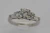 Platinum .88 ct. Center Diamond Engagement Ring with 4 Side Stones, Size 4.75