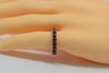 14K Yellow Gold Ruby Cabochon eternity Ring with Textured Surface, size 9
