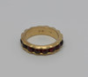 14K Yellow Gold Ruby Cabochon eternity Ring with Textured Surface, size 9