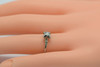 18K White Gold Super 20 Point Diamond Ring with Scrolled Shanks 1920's Size 5.25