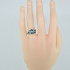 Vintage 14K Yellow Gold Blue Topaz Diamond Accent Ring Size 6.75 Circa 1965