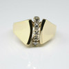 10K Yellow Gold Diamond Ring with 5 Round Diamonds Size 7 Circa 1970