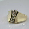 10K Yellow Gold Diamond Ring with 5 Round Diamonds Size 7 Circa 1970