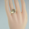 10K Yellow Gold Diamond Ring with 5 Round Diamonds Size 7 Circa 1970