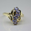 10K Yellow Gold Tanzanite Cocktail Ring Size 8 Circa 1985