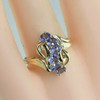 10K Yellow Gold Tanzanite Cocktail Ring Size 8 Circa 1985