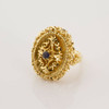 Vintage 18K Yellow Gold Sapphire Baroque Style Ring Size 6.5 Circa 1960