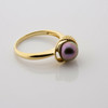 18K YG Fine Quality Black Pearl Ring with Purple Highlights Size 7 Circa 1970