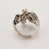 18K White Gold Diamond Geometric Snowflake Ring Size 7.75 Circa 1970