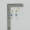 14K Yellow Gold Pearl and Blue Stone Earrings