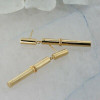 14K Yellow Gold Earrings Tube Design