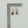 14K Yellow Gold and Amethyst Earrings Pear Shaped Amethyst