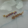 14K Yellow Gold and Amethyst Earrings