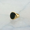 Vintage 14K Yellow Gold Men's Intalio Bloodstone Signet Ring Size 8