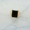 10K Yellow Gold Bloodstone Signet Ring Size 10 Circa 1950