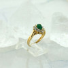 14K Yellow Gold Emerald and Diamond Ring Size 5