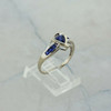 10K White Gold Manmade Sapphire and Diamond Ring Size 7