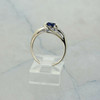 10K White Gold Manmade Sapphire and Diamond Ring Size 7