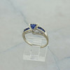 10K White Gold Manmade Sapphire and Diamond Ring Size 7