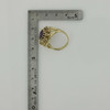 14K Yellow Gold large Amethyst Ring Halo Flower Design Size 8.75