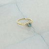 14K Yellow Gold Blue Topaz and Diamond Ring size 6.75