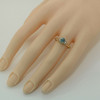 14K Yellow Gold Blue Topaz and Diamond Ring size 6.75