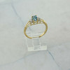 14K Yellow Gold Blue Topaz and Diamond Ring size 6.75