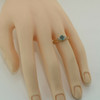 14K Yellow Gold Blue Topaz and Diamond Ring size 6.75