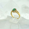 14K Yellow Gold Emerald and Diamond Ring Size 7