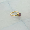 14K Yellow Gold Solitaire Cushion Cut Amethyst size 6.5