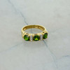 18K Yellow Gold Diopside and Diamond Ring Checkerboard cut Size 6.25